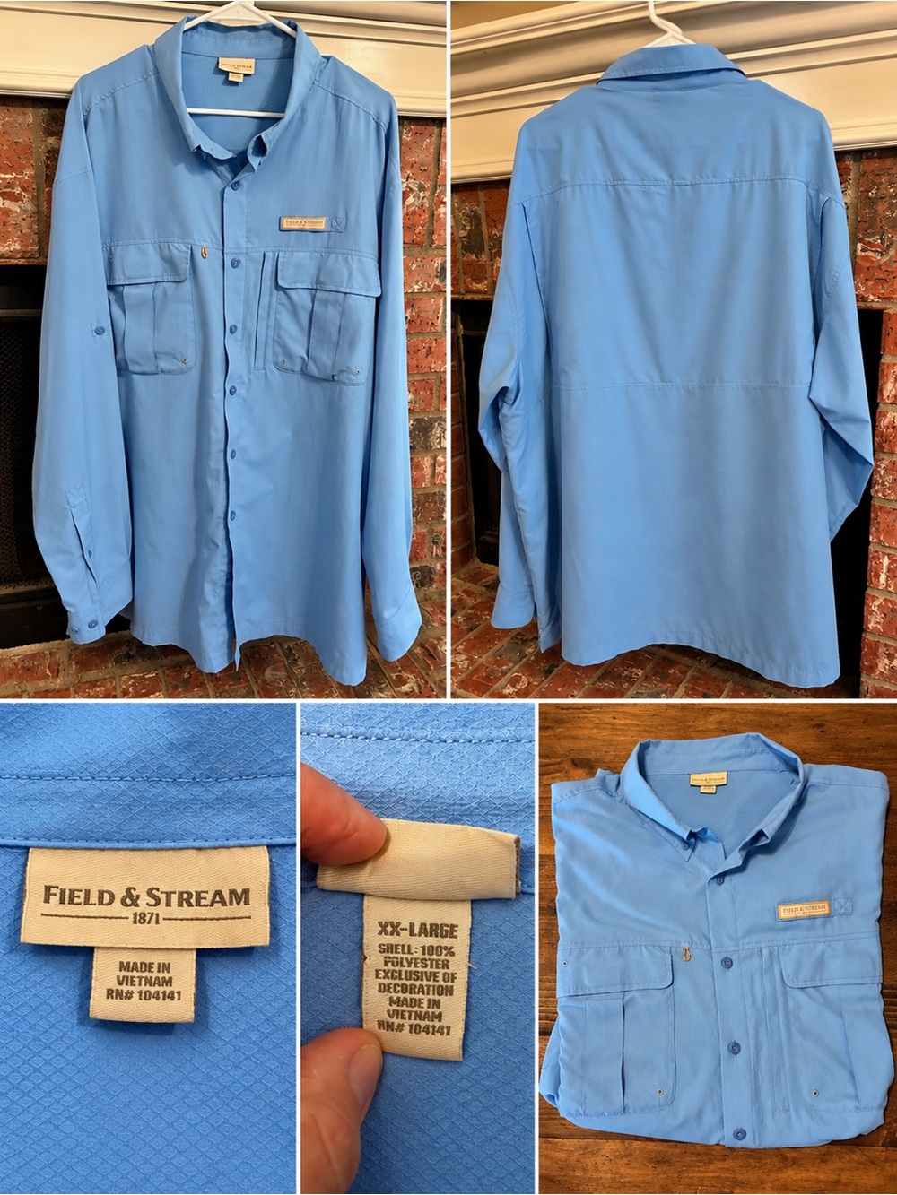 Field & Stream Light Blue Long-Sleeve Casual Button-Down Shirt